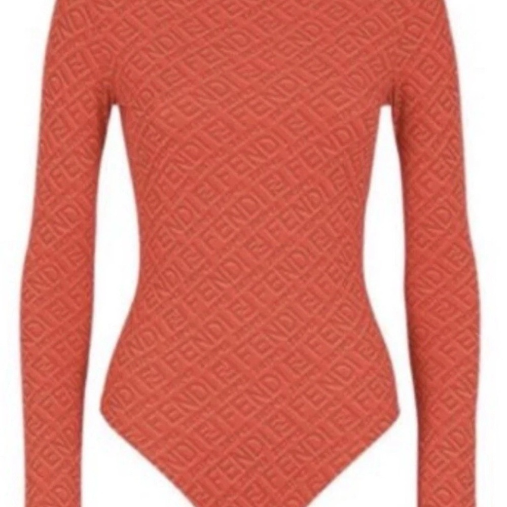 Fendi Coral Long Sleeve Bodysuit